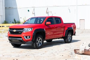 Chevrolet Colorado Fender Flares - Rough Country - Pocket G9K Satin Steel - Flat Black - '15-'22